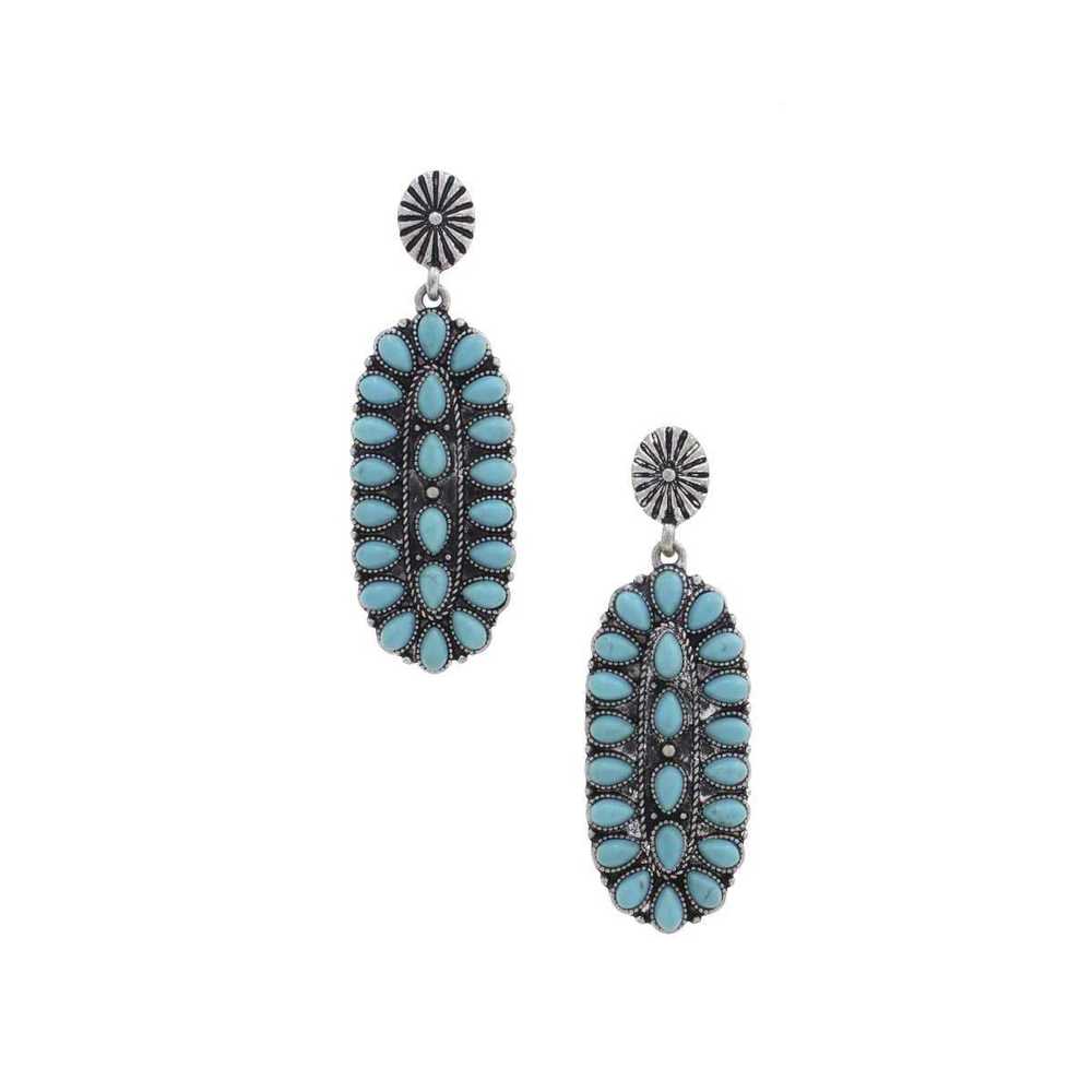Western Style Oval Earring - Picture 3 of 8